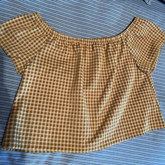Zara Gingham Yellow Top - Picture 1 of 1